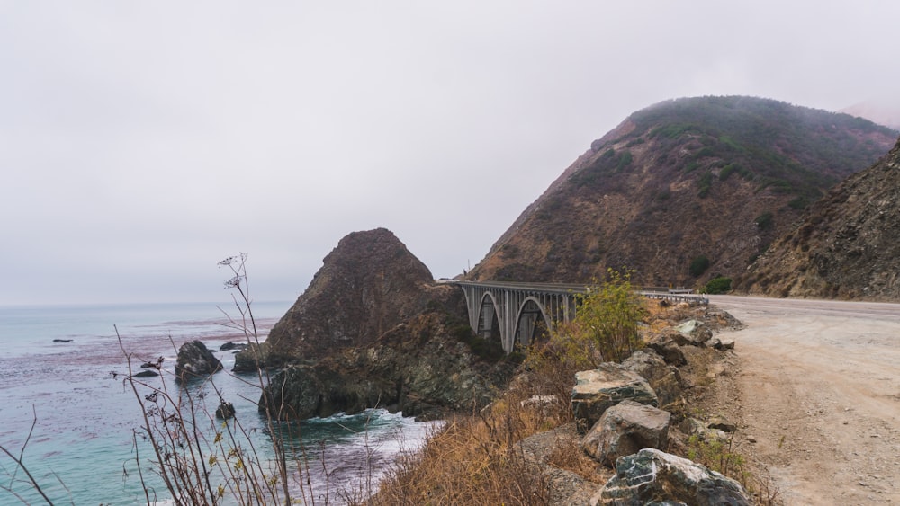 architectural photography of gray steel bridge