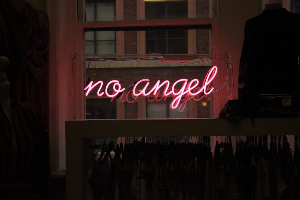 no angel neon signage