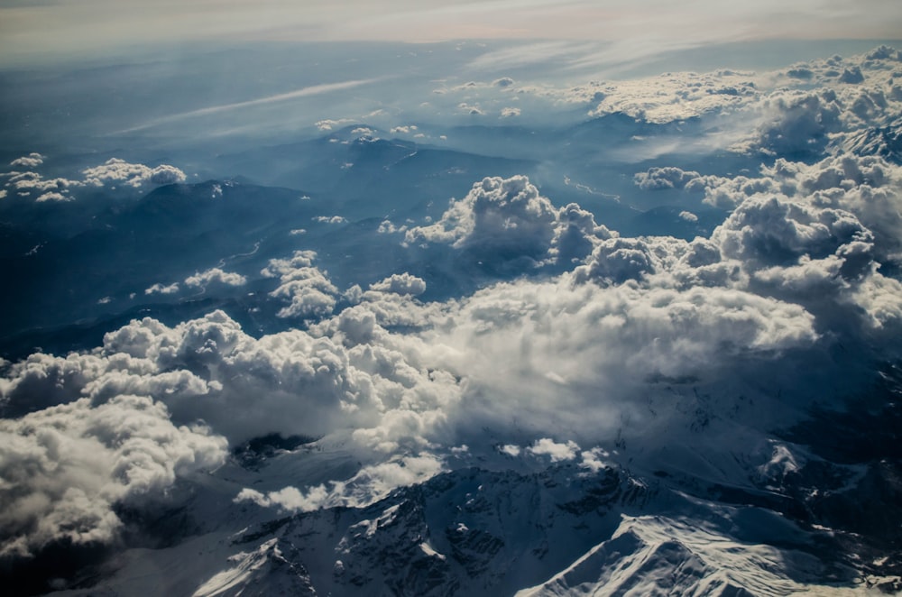 high-angle photo of clouds