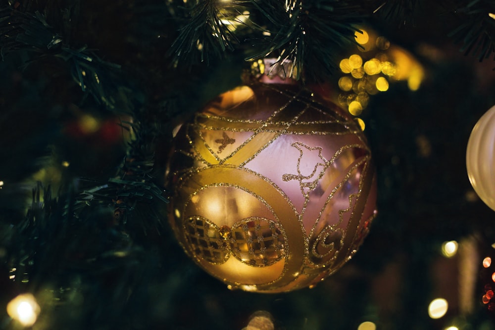 photo of pink Christmas bauble