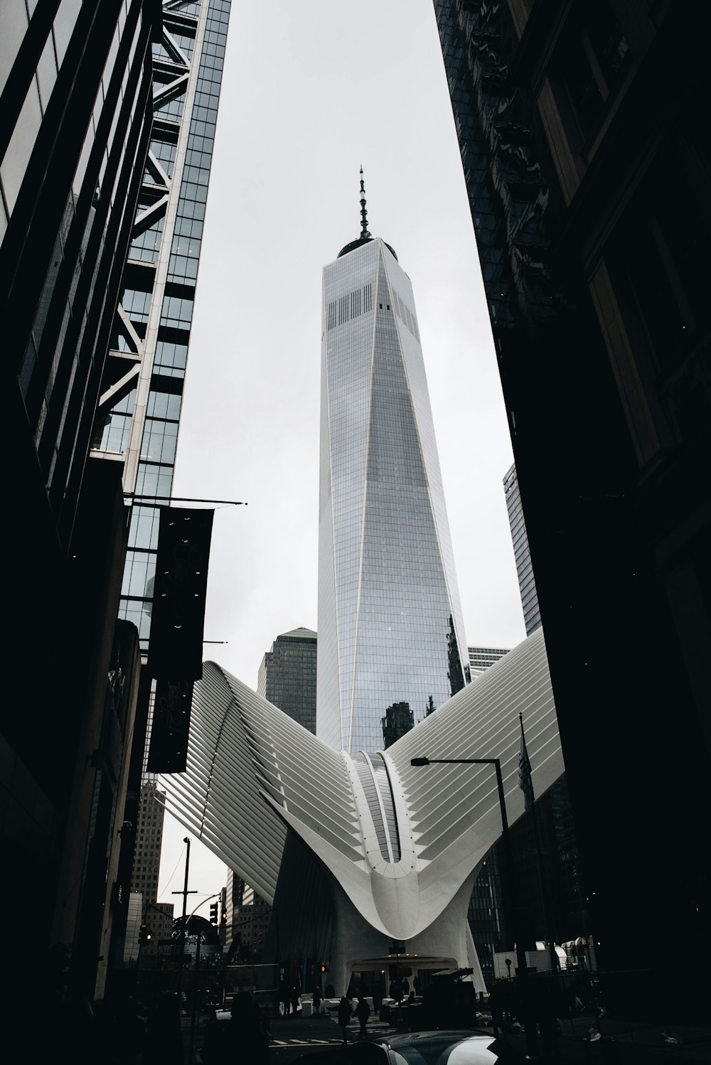 low angle-view of glass building