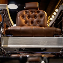 brown barber's chair