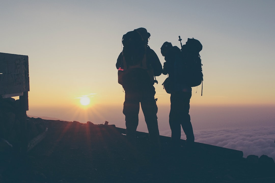 silhouette of person standing on highgrounds