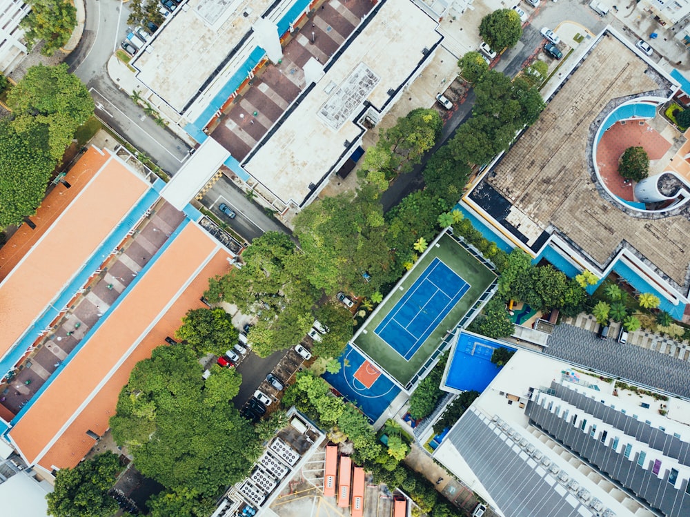 aerial view of buildings