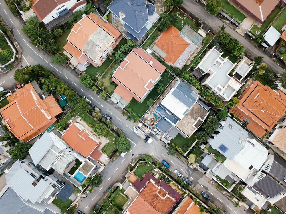 bird's-eye view photography of buildings