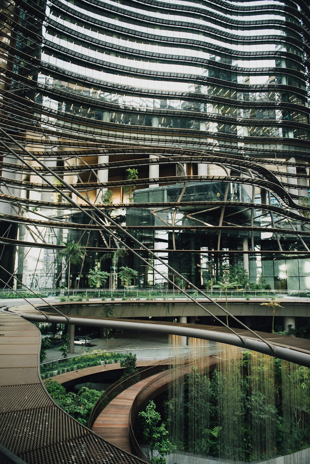 high-rise building surround with plants