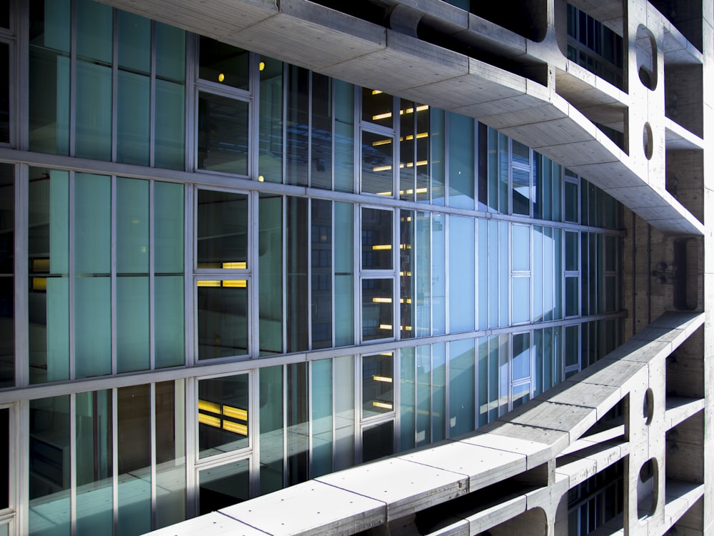 clear glass panel building