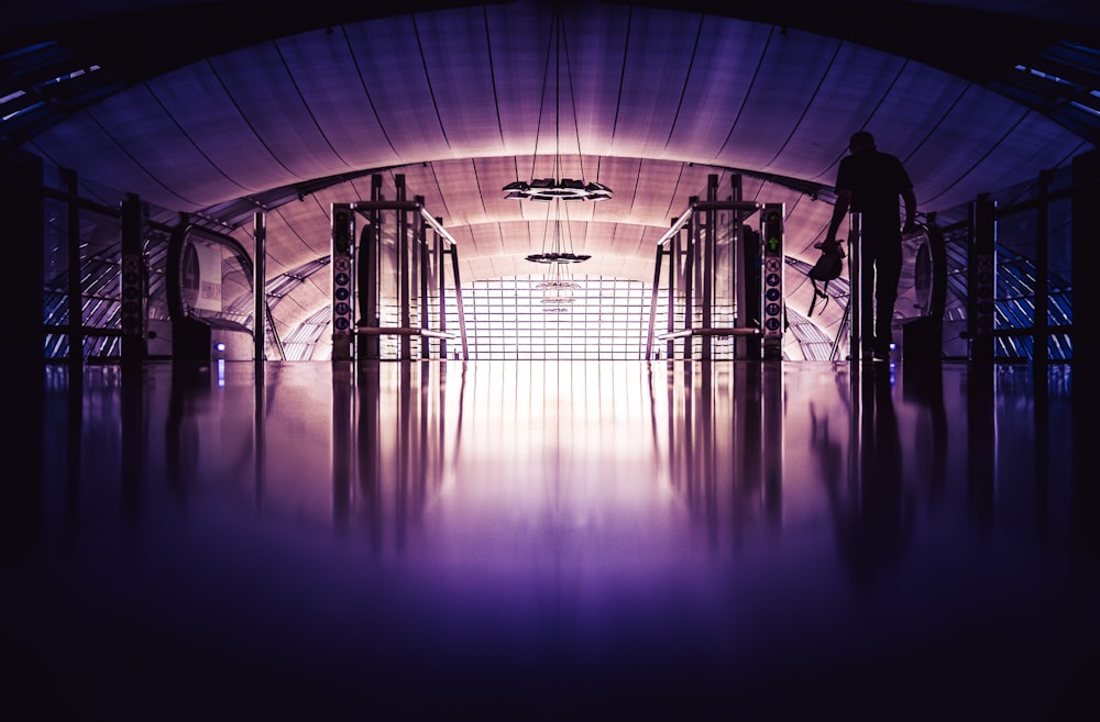 photography of man in building