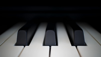 Klaviertasten in Nahaufname