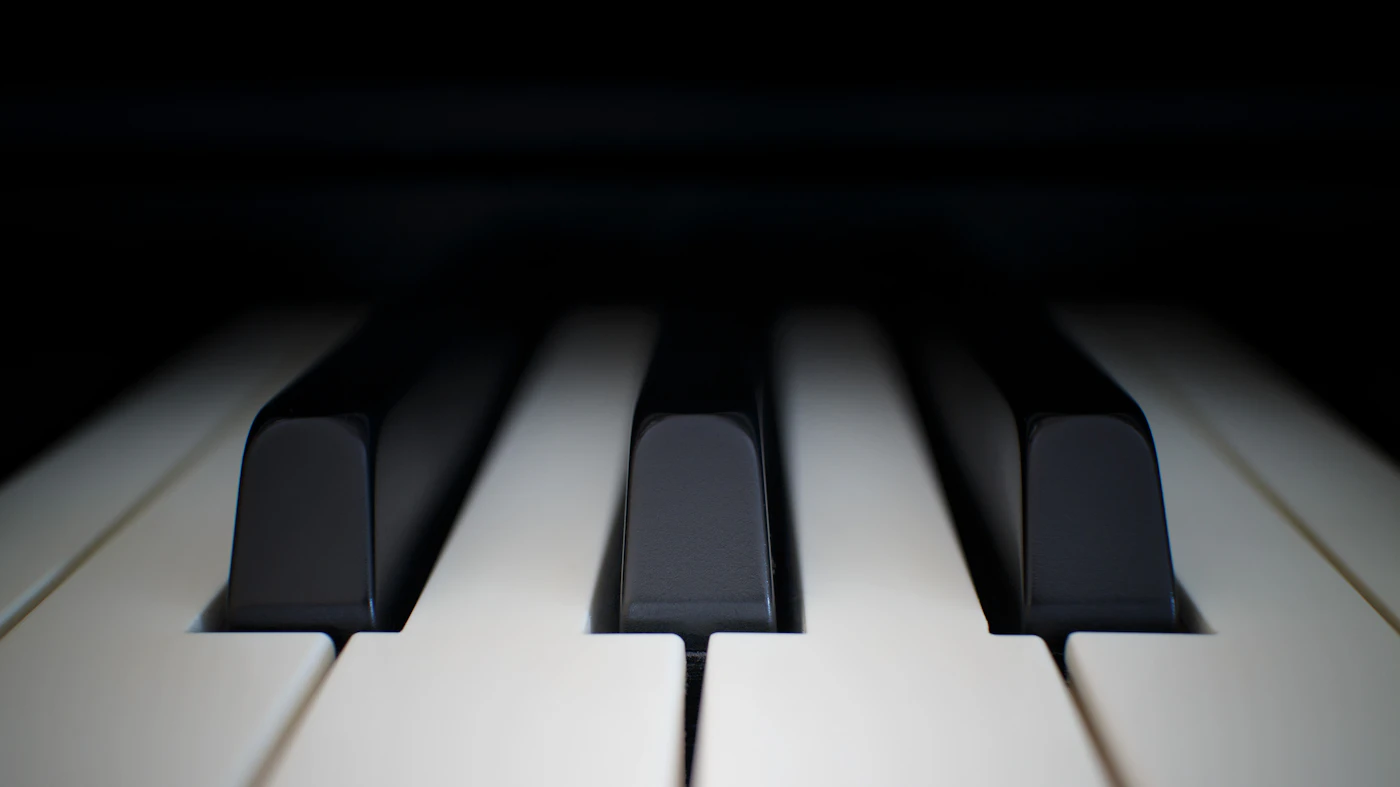 Close-up of piano keys