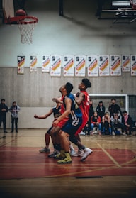 group of people playing basketball