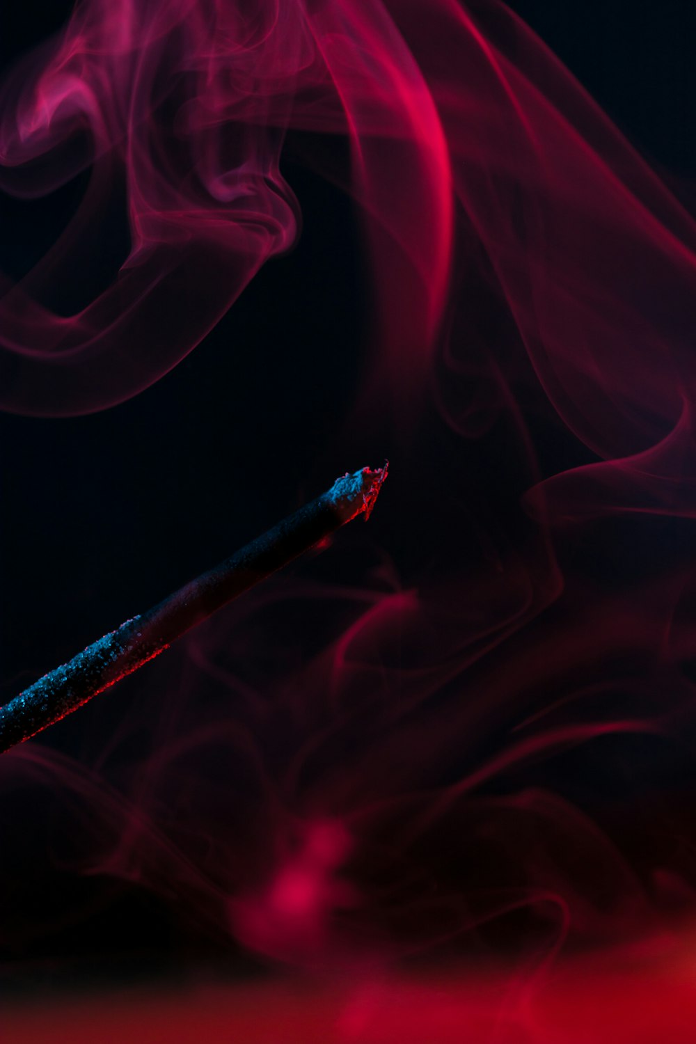 red smoke digital wallpaper