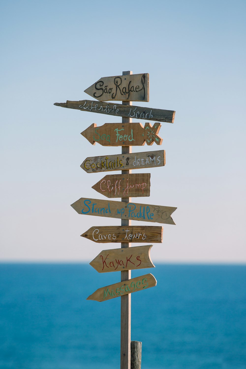 brown wooden road sign during daytime