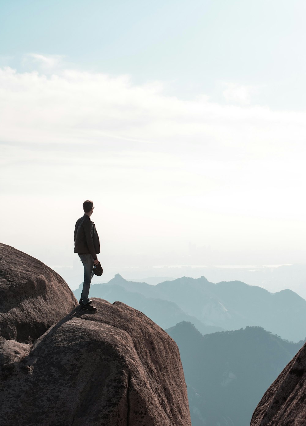 man on cliff