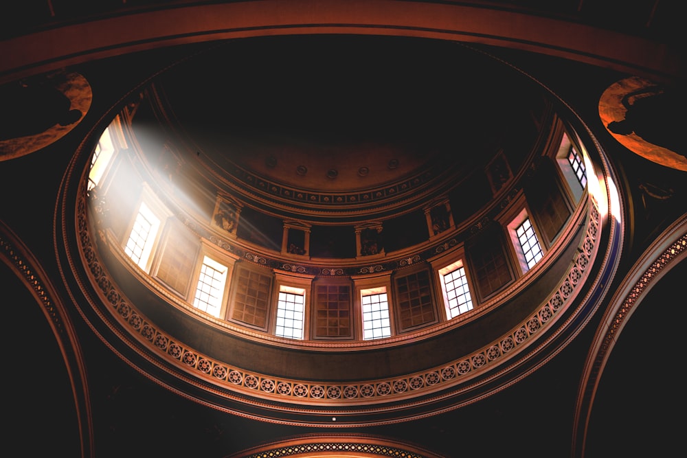 low angle view photography of ceiling