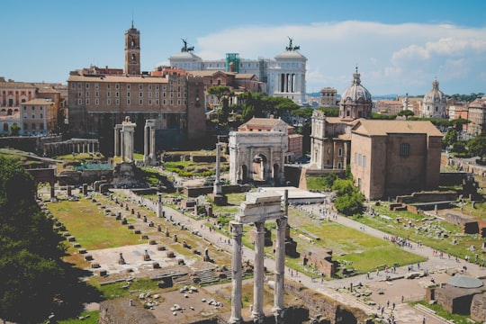 aerial view of building under blue sky during daytime in Palatine Museum on Palatine Hill Italy