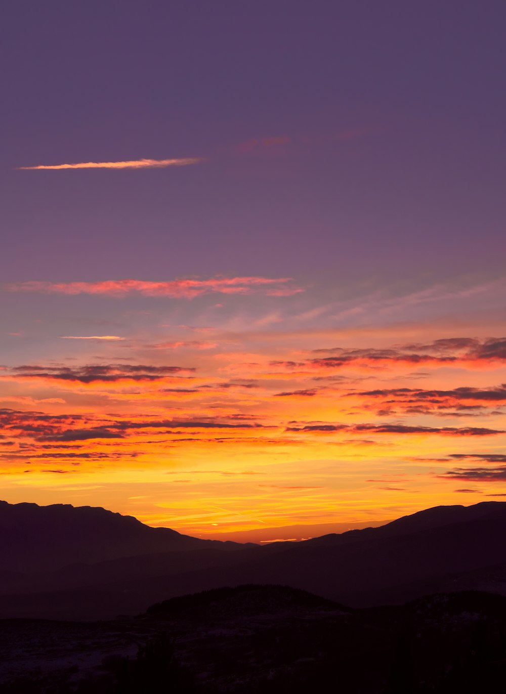 silhouette photo of mountain range