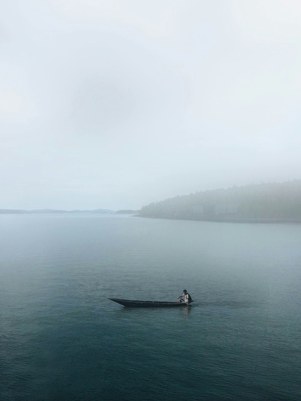 photo of person on canoe