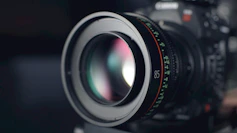black DSLR camera