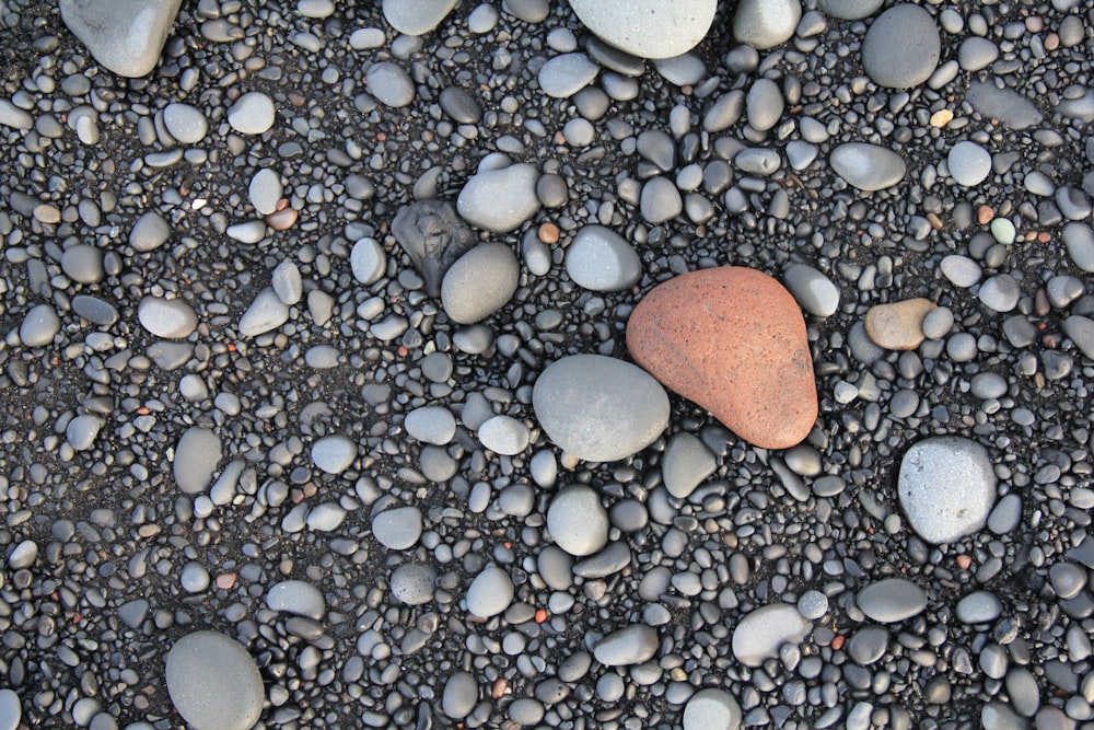 flat lay photography of gray pebbles