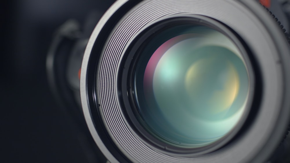 a close up view of a camera lens