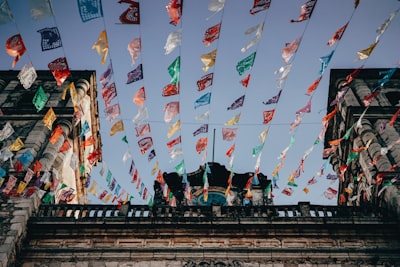 low angle photo of temple mexico google meet background