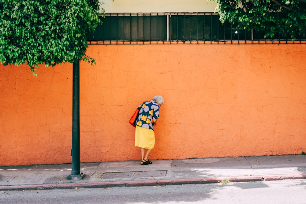 woman walking on street