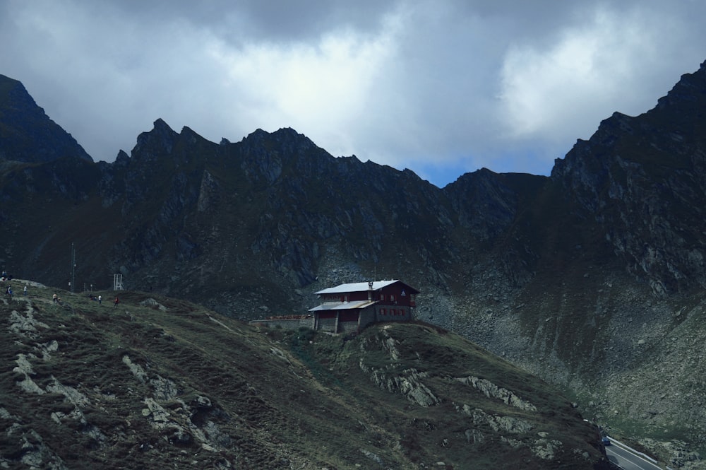 brown house on mountain