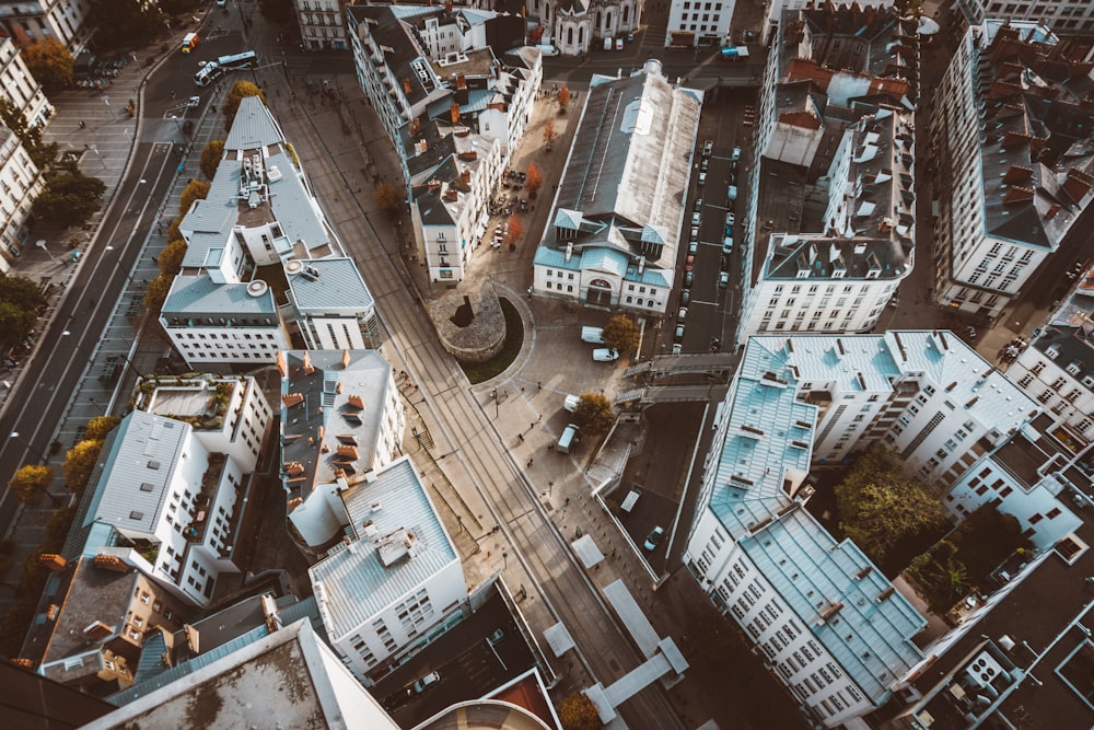 aerial photography of buildings