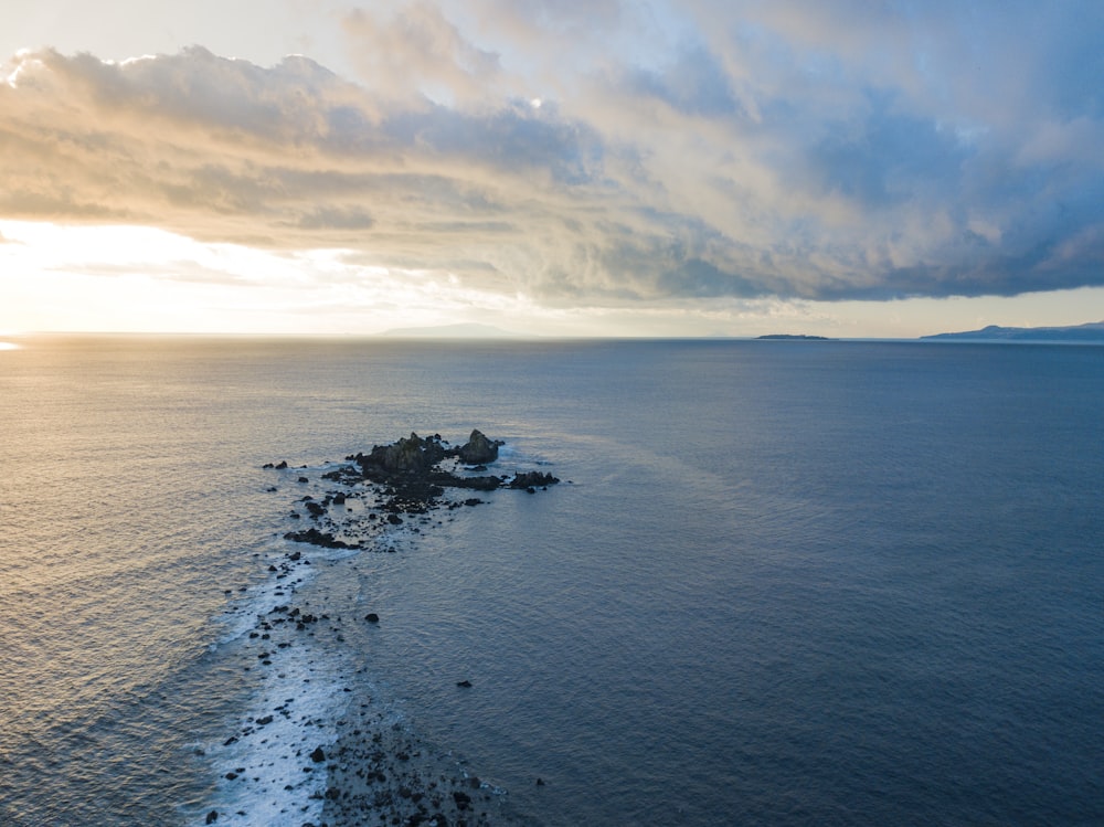 aerial photography of rock formation