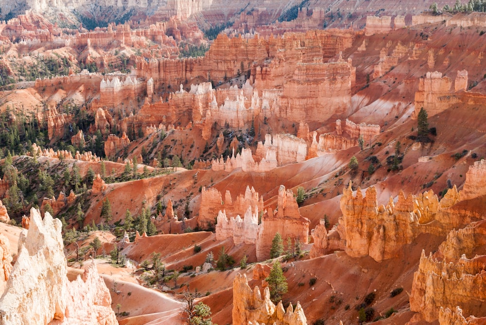 Photographie aérienne de formations rocheuses brunes