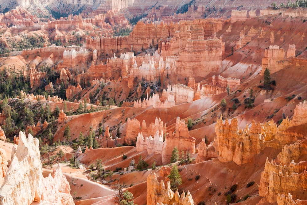 aerial photography of brown rock formations