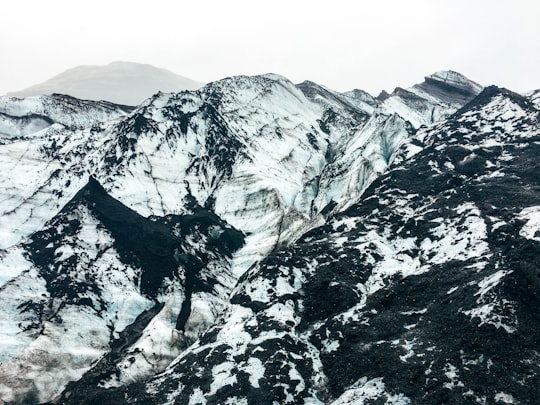 snow cupped mountain in Sólheimajökull Iceland