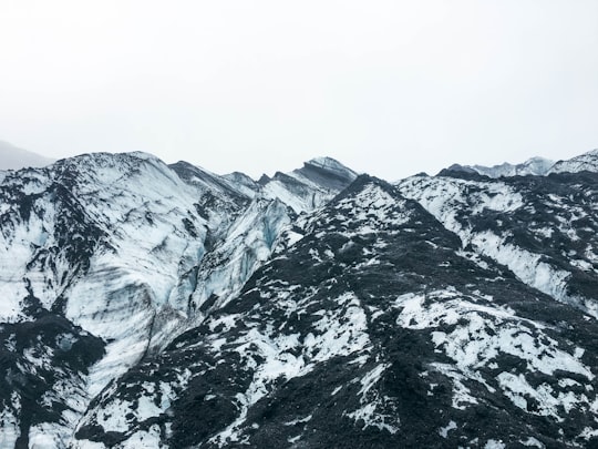 mountain covered with snow in Sólheimajökull Iceland