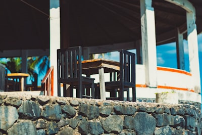 brown wooden table with two chairs set el salvador teams background