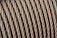 Close-up view of coiled steel cables arranged in parallel, showcasing the intricate twisting and texture of the metal strands. The image highlights the durability and strength of the cables.