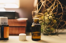 opened amber glass vial bottle