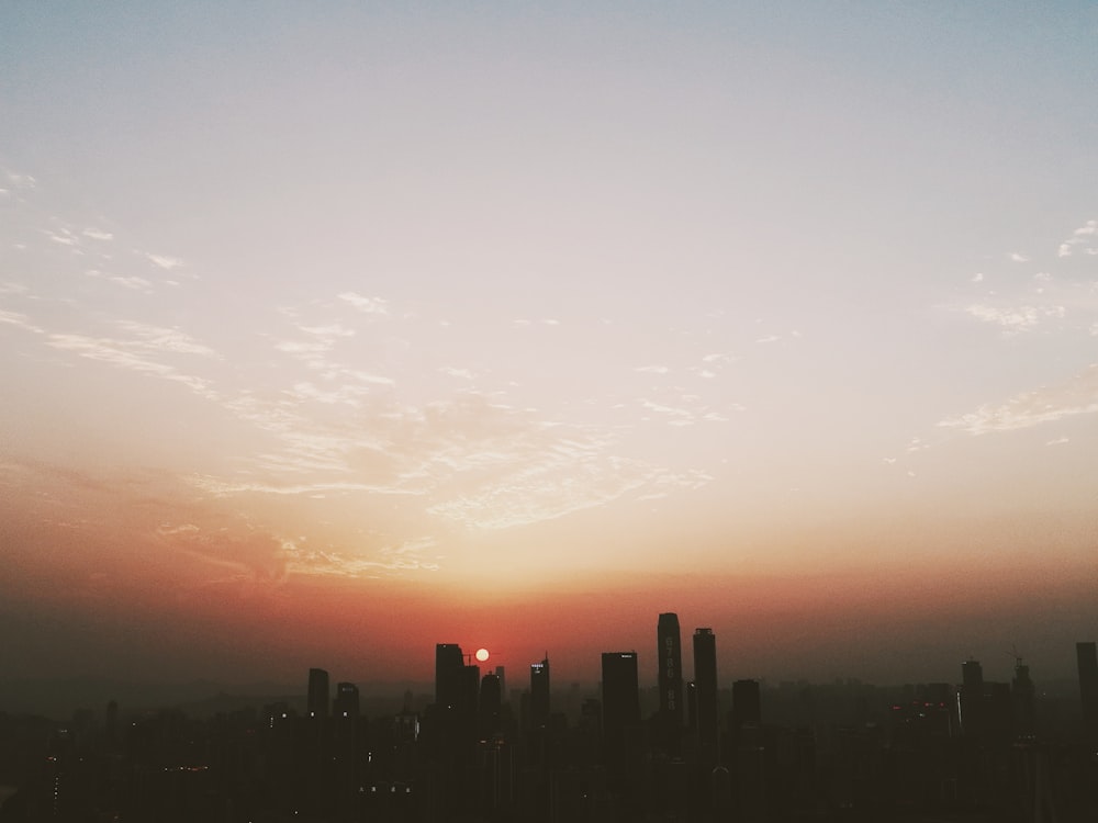 aerial photography of sunset