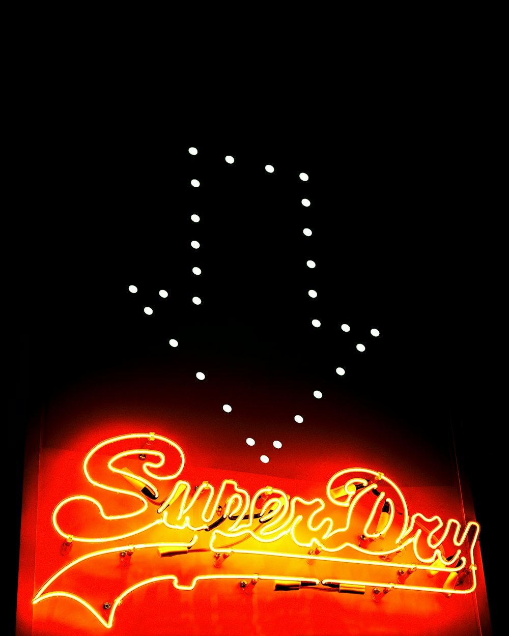 lighted Super Dry signage
