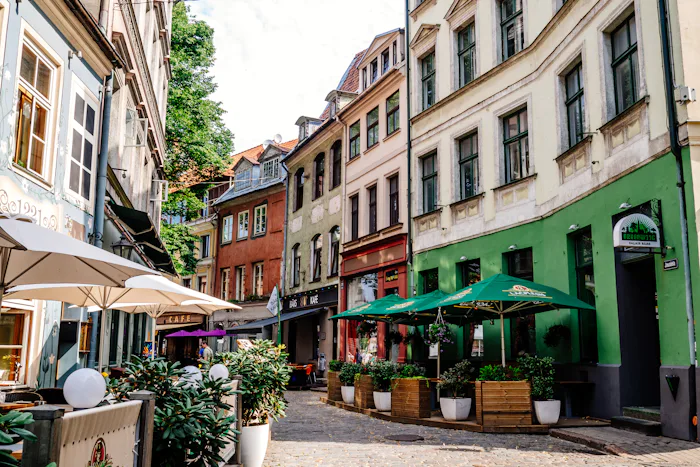 A street in the Old Town of Riga, Latvia