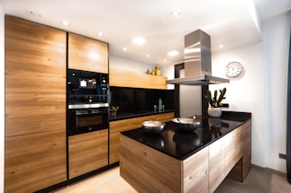 brown wooden kitchen cabinet