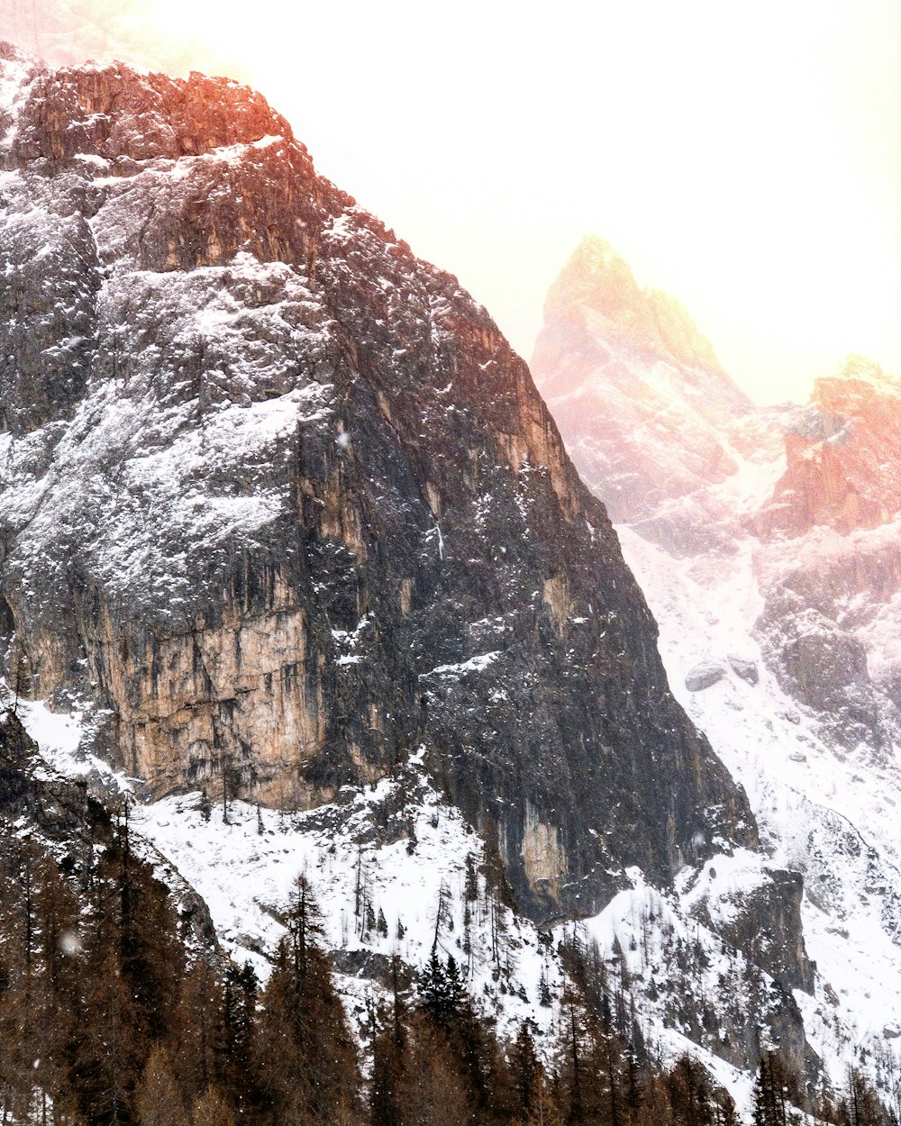 mountains coated with snow