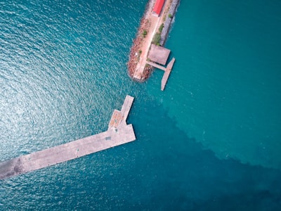 aerial photography on gray deck on the water guinea teams background