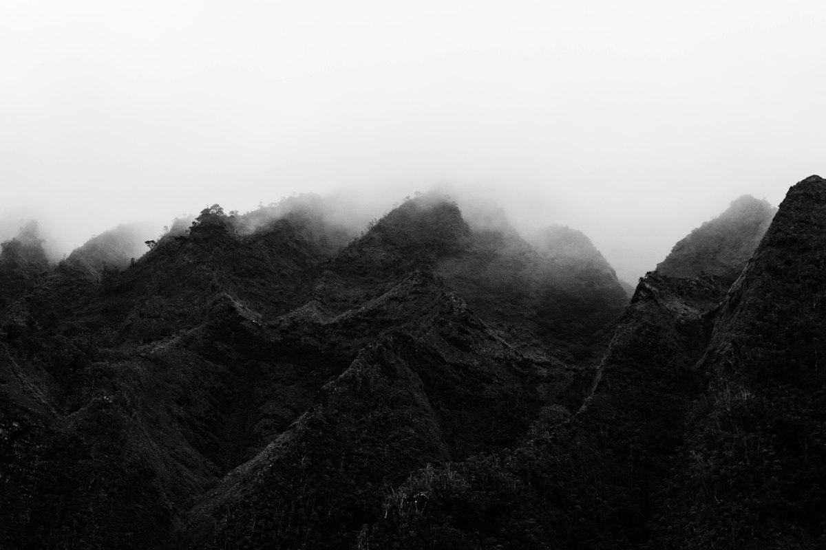 Mountains surrounded by low clouds