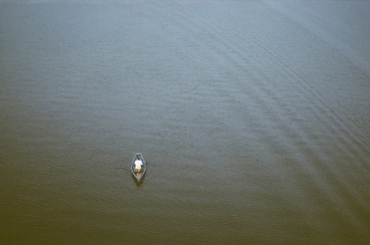 aerial photo of boat on body of water in Tver Russia