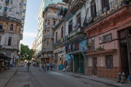 A vibrant street scene in Barcelona capturing candid moments of daily life.