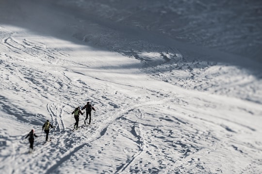 people walking on snow covered ground during daytime in San Pellegrino Pass Italy