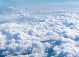 above-cloud photo of blue skies