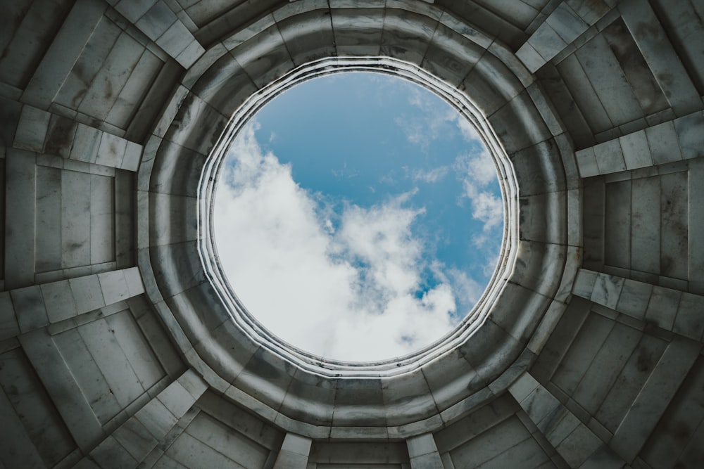 low-angle photography of white dome building under clear blue sky during daytime