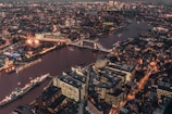 aerial view of city during dawn